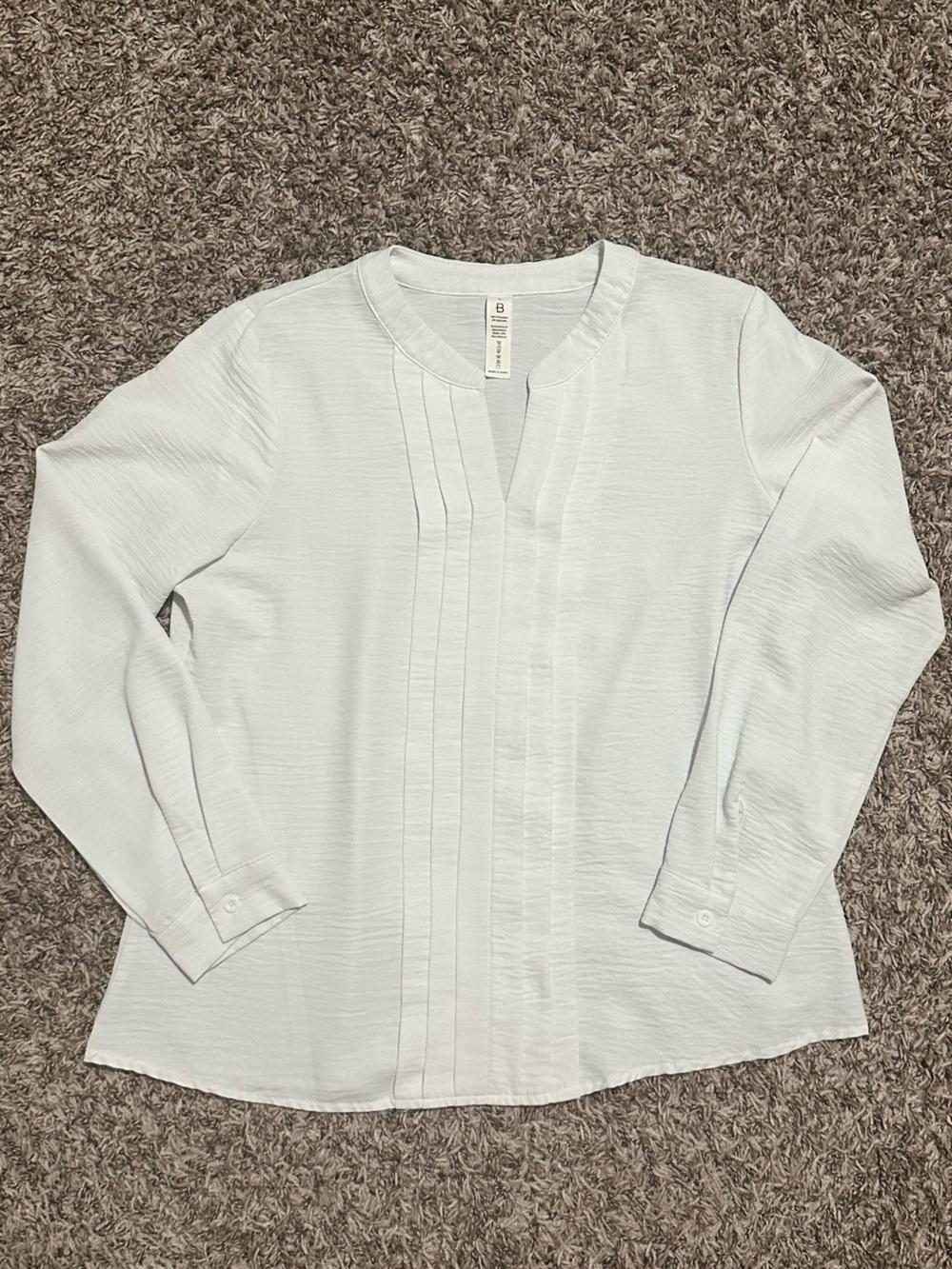 Classic White Women’s Pleated Front Blouse